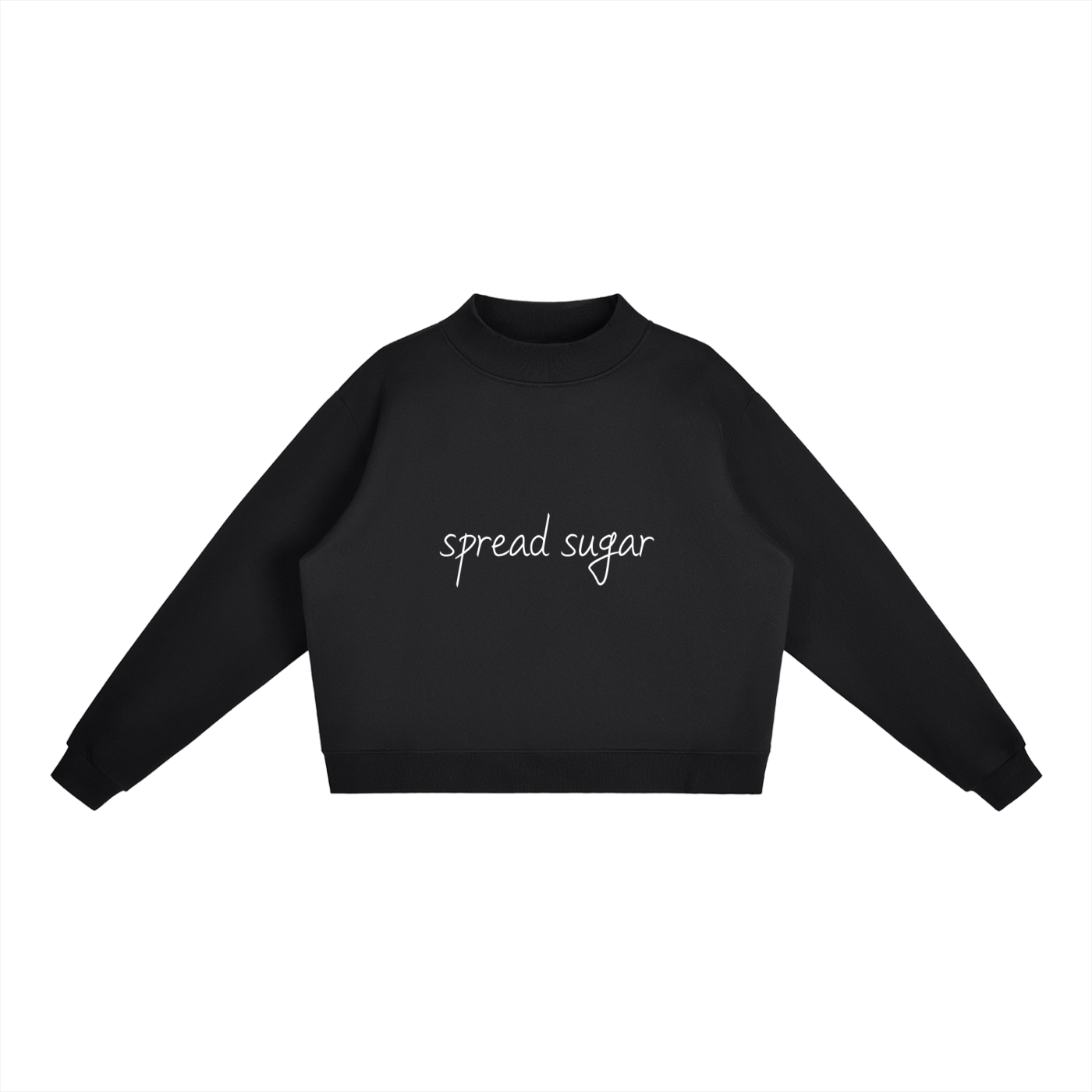 Essential Fleece Mock-Neck "Spread Sugar" Crew Sweatshirt
