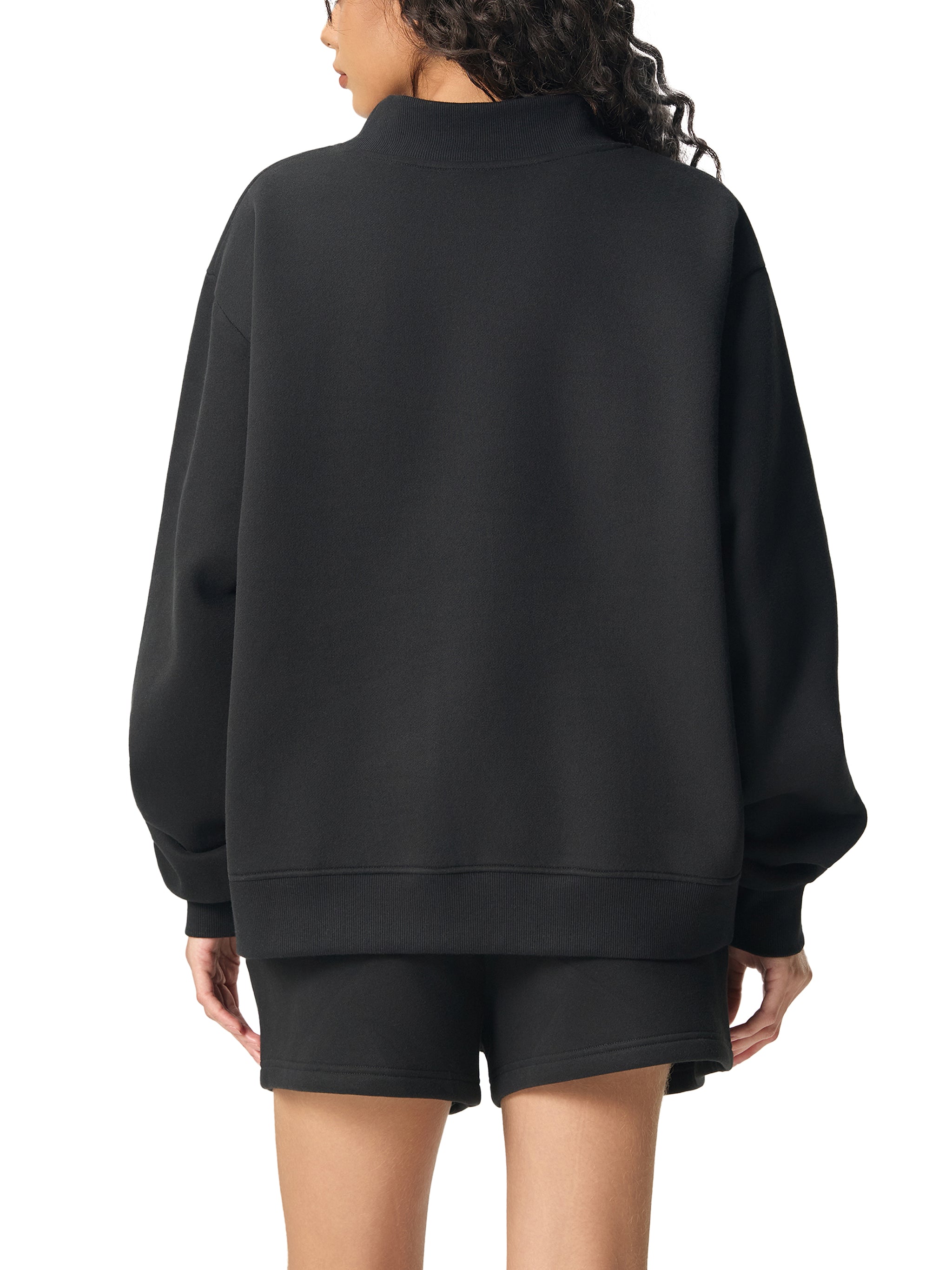 Essential Fleece Mock-Neck "Spread Sugar" Crew Sweatshirt