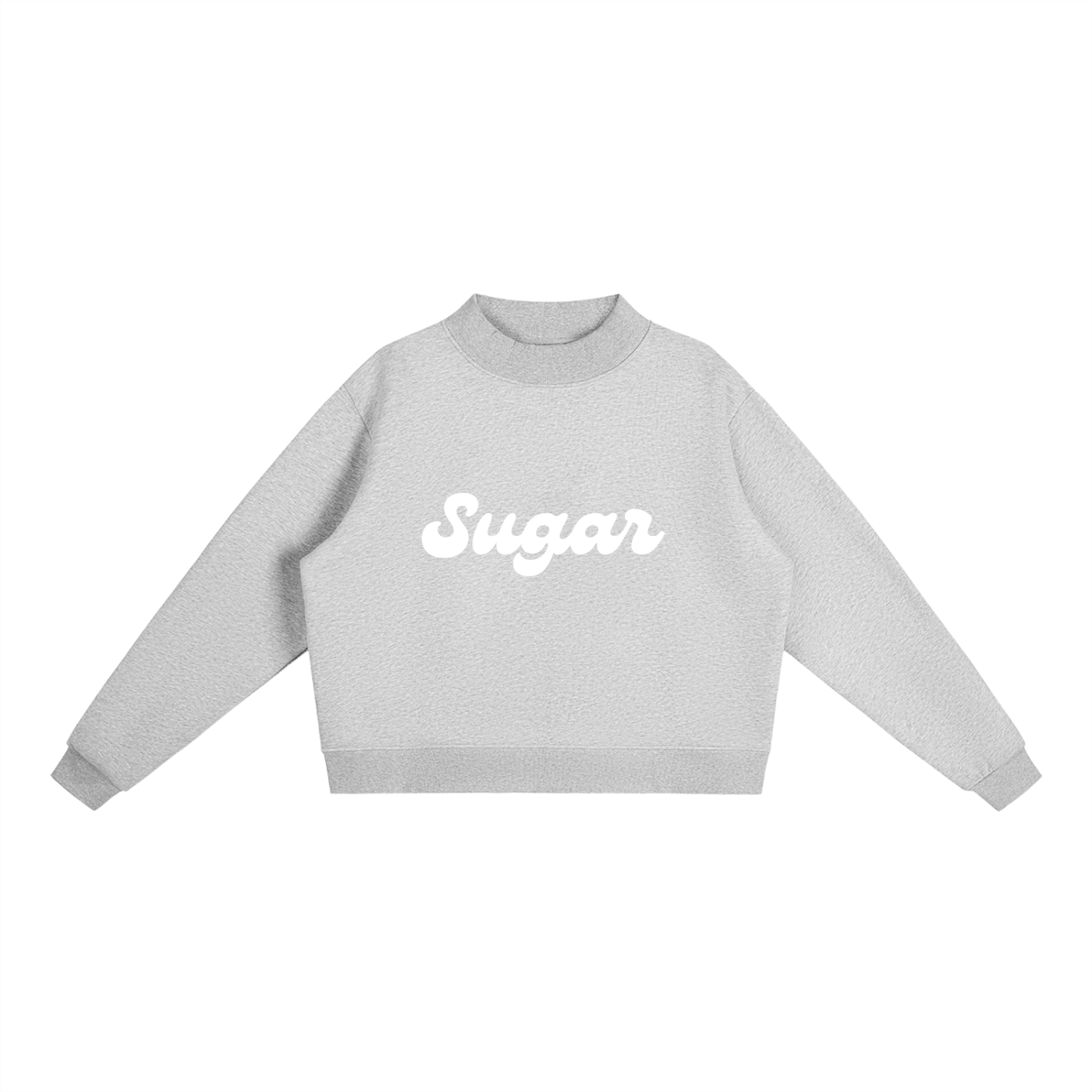 Essential Fleece Mock Neck- "Sugar" Crew Sweatshirt