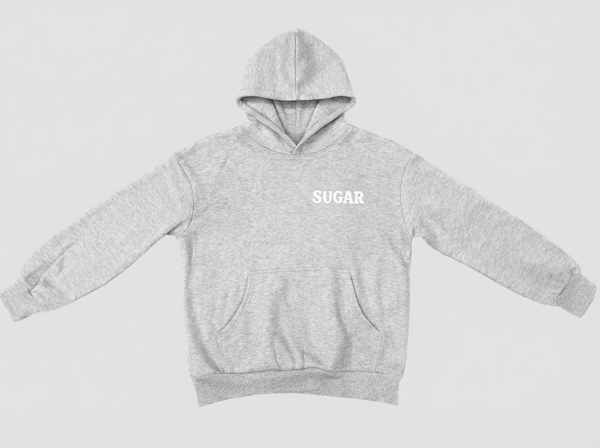 Fleece Hoodie (Light Gray & white)