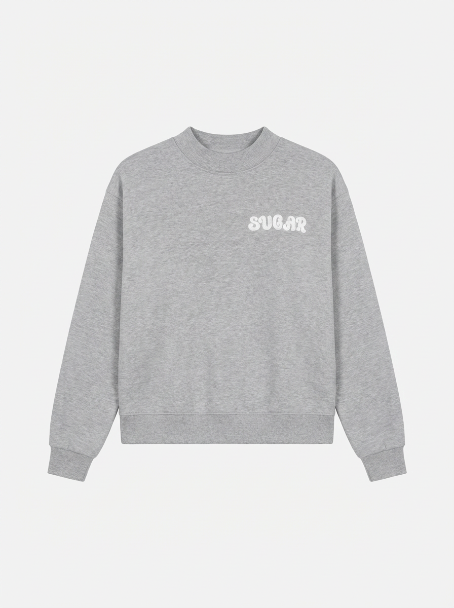 Sugar Classic Essential Fleece Mock Neck - chenille letters